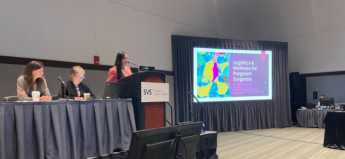 bswhvascular's tweet photo. Our very own presenting at VAM! @societyforvascularsurgery! #saccularaneyrusm #wellnessforpregnantsurgeons https://t.co/YKRHPD6swK