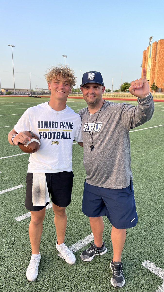 #AGTG After a great camp and conversation with @HPUCoachBachtel and <a href="/Coach_Patton27/">Stoney Patton</a> I am blessed to say I have received my first offer from <a href="/HPUFootball/">Howard Payne University Football</a>! <a href="/Coach_Woodard/">Coach Woodard</a> <a href="/HPUFootball/">Howard Payne University Football</a> <a href="/_EliteProspects/">🚨Elite Prospects🚨</a> <a href="/brentshields71/">Brent Shields</a> <a href="/CoachWalraven/">Casey Walraven</a> #JacketDNA