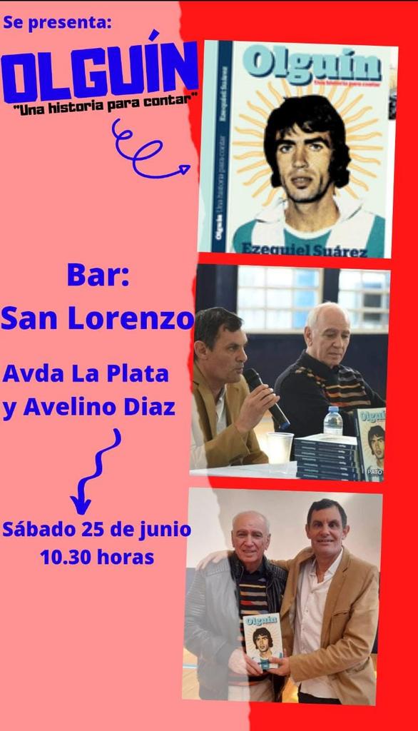 suarezprensa1's tweet photo. El 25 de junio se presenta OLGUIN una historia para contar en el Bar San Lorenzo a las 10.30 horas.
@ArmandoGentili1 @VitoMundial @SoyPaganiok @MenottiElFlaco @SonarBoedo https://t.co/Dip8HP3he1