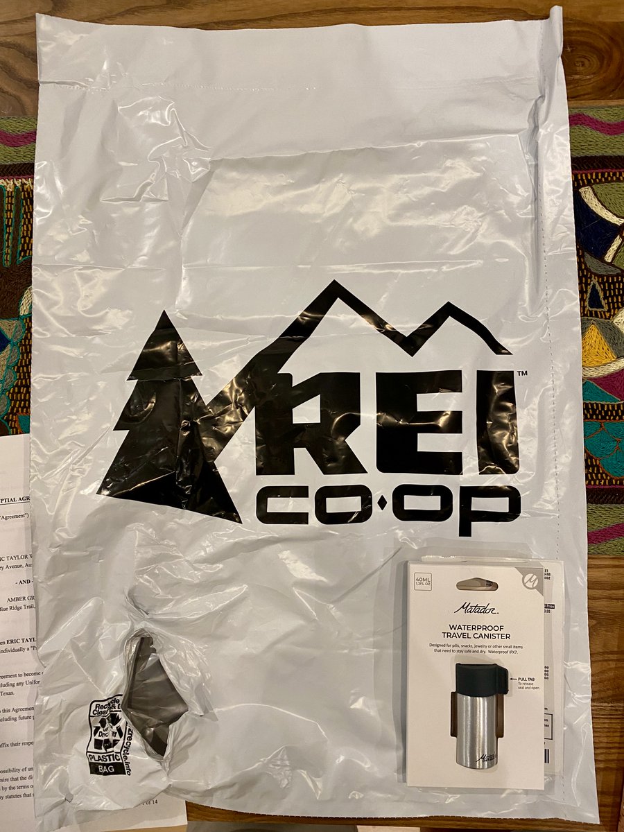 ericwebber's tweet image. This giant plastic bag for one tiny box? C'mon, @REI, you can be better.