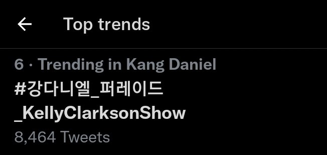 KDaniel_Records's tweet photo. 📈 Twitter Trends
2021.06.17
10:45 KST

#6 
#강다니엘_퍼레이드_KellyClarksonShow

Ref. KANGDANIEL performs on #TheKellyClarksonShow

#KANGDANIEL 
@konnect_danielk https://t.co/yRo7JXV6OB