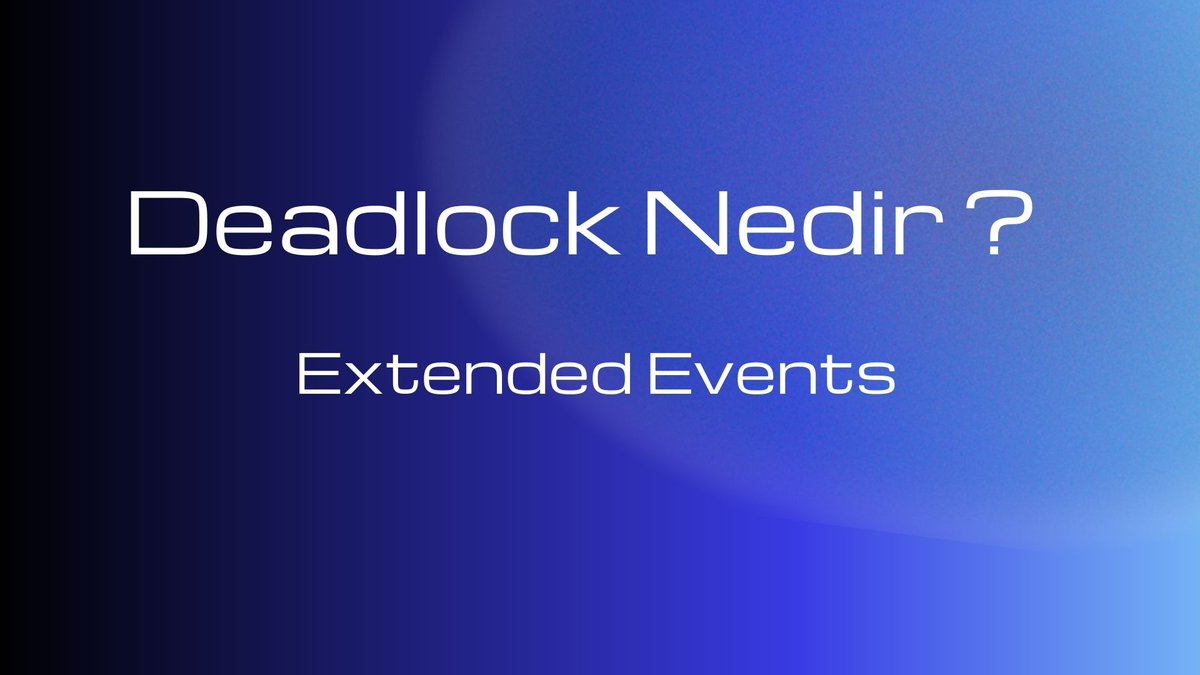 Sevgili Safa Yunus Ilgın, Deadlock Nedir? Extended Events ile Deadlock Nasıl İzlenir isimli yazısını yayınladı.  
Deadlock iki veya daha fazla transactionların/proseslerin birbirini kilitlemesi ve birbirini
#sqlekibi   #deadlock #extendedevents #mssql

sqlekibi.com/sql-server/dea…