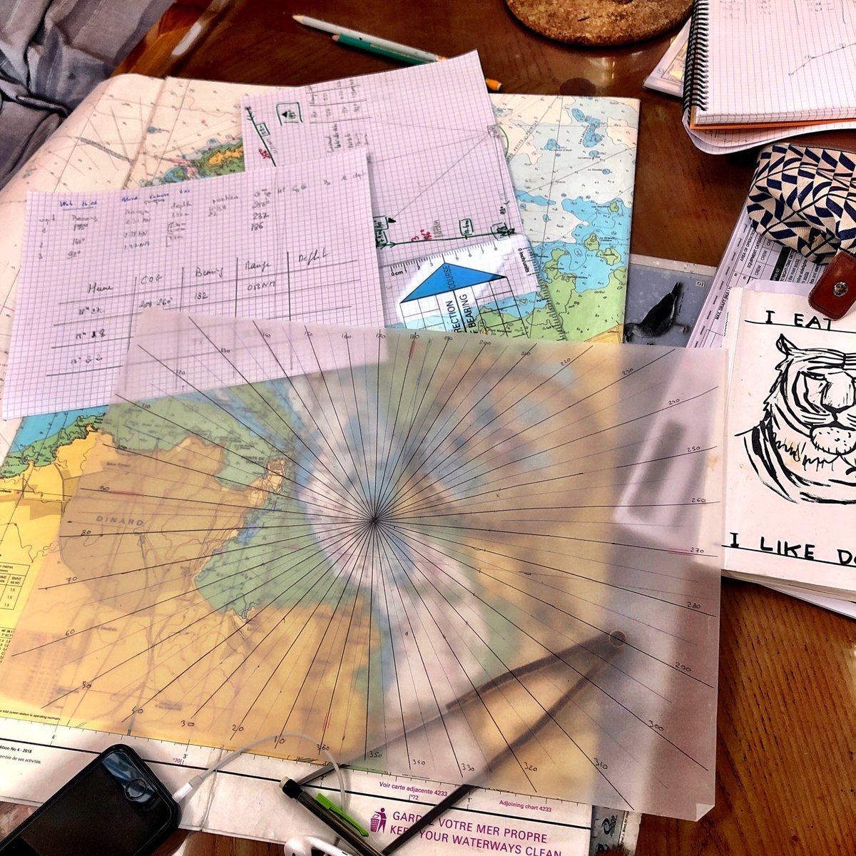 Navigation 🧭 web. Blind exercise with an old GPS. One unique waypoint. Watching bearing + Range. ⛵️