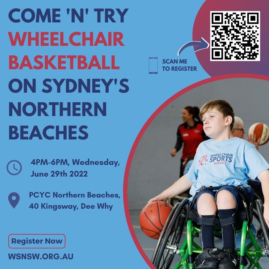 Come down to PCYC in Dee Why on June 29 &amp; let’s get Wheelchair Basketball rolling on the Northern Beaches 🌊