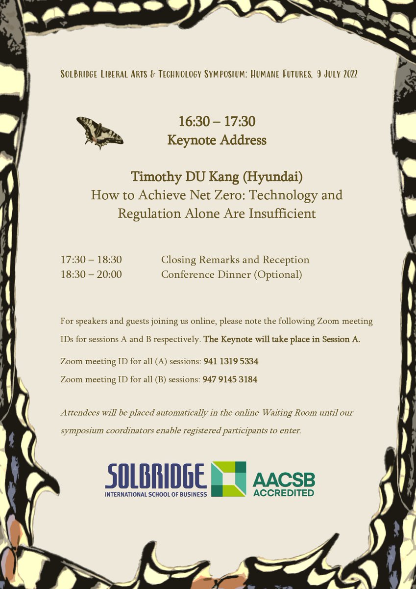 SolBridge_LATS's tweet photo. We are delighted to confirm our program for the  SolBridge Lib Arts and Tech #Symposium: #HumaneFutures on 2022.07.09! To register for this exciting event and take part in discussions surrounding #sustainability, #equity, and #innovation visit https://t.co/EFDGYHScAM. https://t.co/kL2MZlIw2f