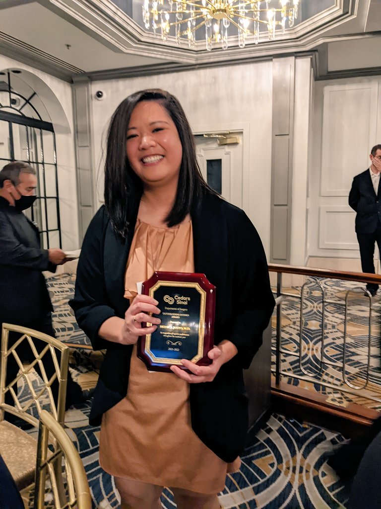 Cedars-Sinai Gen Surg Residents (@gensurg_cs) on Twitter photo Congratulations to our intern of the year <a href="/MonicaRJusto/">Monica Justo</a> !! We are so proud of our interns for all their growth in their first year of residency!
<a href="/FarinAmersi/">Farin Amersi</a> <a href="/AGangiMD/">Alexandra Gangi, MD</a> <a href="/DeptSurgeryCS/">Department of Surgery at Cedars-Sinai</a>
#generalsurgery #residency Congratulations to our intern of the year <a href="/MonicaRJusto/">Monica Justo</a> !! We are so proud of our interns for all their growth in their first year of residency!
<a href="/FarinAmersi/">Farin Amersi</a> <a href="/AGangiMD/">Alexandra Gangi, MD</a> <a href="/DeptSurgeryCS/">Department of Surgery at Cedars-Sinai</a>
#generalsurgery #residency