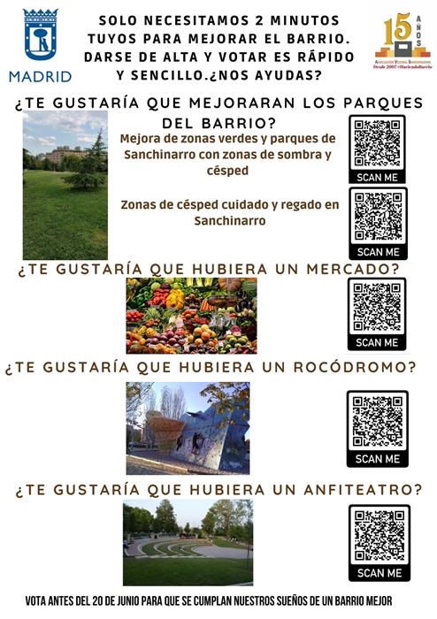 SanchinarroDia's tweet photo. 5 minutos de tu tiempo que pueden cambiar el barrio y la forma que lo disfrutas. https://t.co/Dy6IHa0qcN