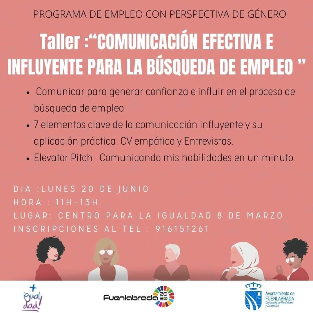 📑Todas las personas, sabemos de la importancia de la comunicación en la búsqueda de empleo!! 

Ven el lunes 20 Junio a una sesión práctica!! 
📞91 615 12 61