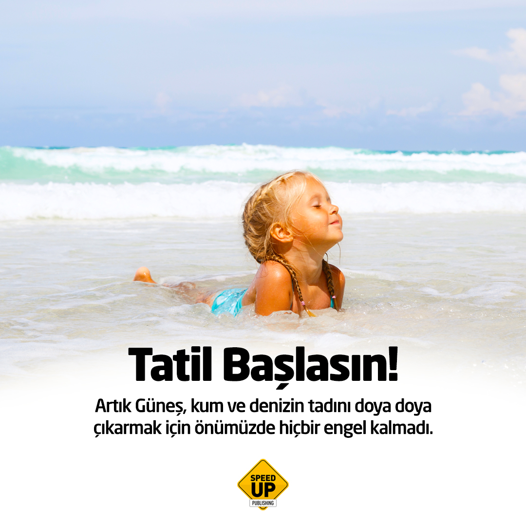 Tatil Başlasın!
Artık güneş, kum ve denizin tadını doya doya çıkarmak için önümüzde hiçbir engel kalmadı.
Siz de Speed Up ile İngilizcenizi konuşturmak istiyorsanız, profil bağlantımızda bulunan linke tıklayabilirsiniz!#SpeedUpPublishing #SpeedUp #Publishing #İngilizce