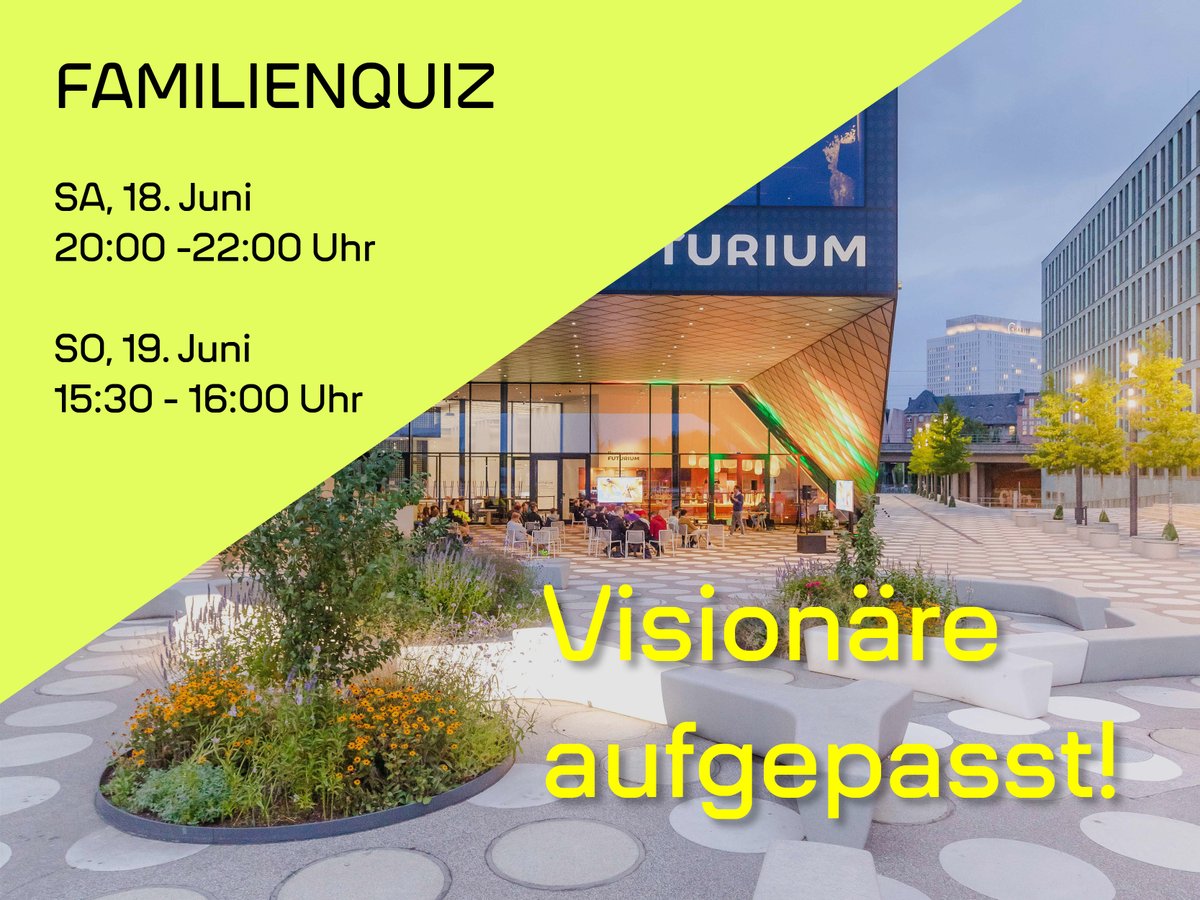 FuturiumD's tweet photo. Rätselspaß dieses Wochenende beim #Sommerfestival! Tom und Darren nehmen euch mit auf eine spaßige Quizrunde zur Zukunft.
Habt ihr euer Team zusammen? Dann los, sichert euch nen Platz und den Pokal! 

 👉 Sa, 18.06. https://t.co/G8xDfvnjKF
 👉 So, 19.06. https://t.co/sACKjxrOwm https://t.co/GWb06Ai7SG