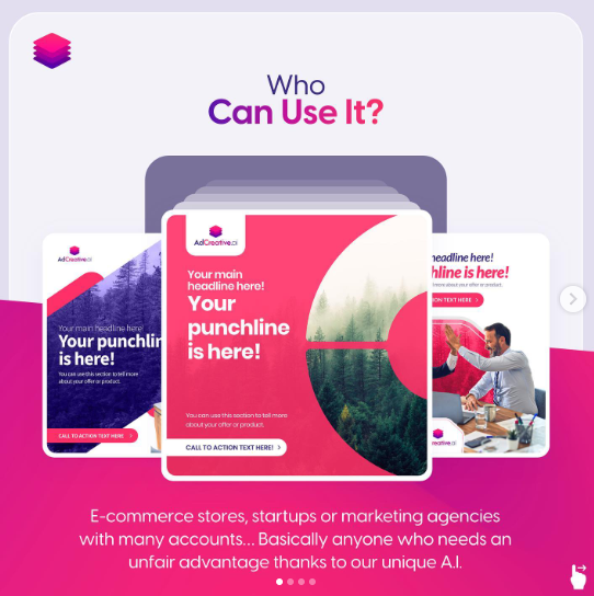 adcreative_ai's tweet photo. Who can use adcreative? Well...everyone can, if you have a start-up an e-commerce store or even if you're a small business owner, whatever your background we got you covered. Visit adcreative today to see how you can start generating your best ad.
⁠⁠ https://t.co/XxRH73Q7iD