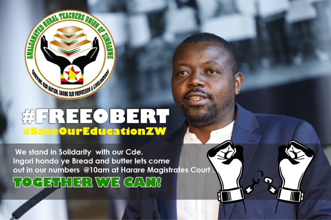 sstzimbabwe's tweet photo. We call upon the immediate release of @obertmasaraure. The continued arbitrary Arrests, targeted persecution, abductions and killing of activists by state authorities is highly condemned. 
#FreeObert 
@benon21b ,@AmnestySARO ,@ARTUZ_teachers @Zinasuzim @crisiscoalition @ngadziore https://t.co/p8qfactnKn