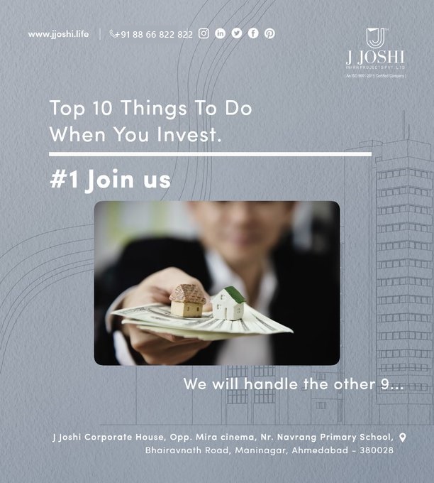 Jjoshilife's tweet photo. Invest now for smart living/business in Dholera. Contact us for more details, queries and questions related to Dholera. We have 40+ ongoing projects in inside and outside Dholera SIR. Come, invest and become a part of J Joshi Infra Projects Pvt Ltd family
#dholera #dholerasir https://t.co/5vTEOgzWqi