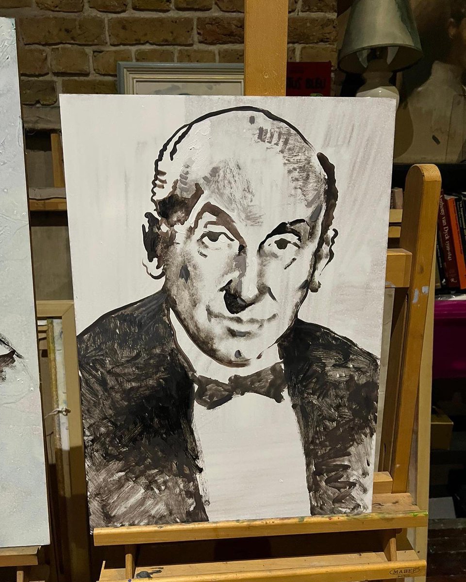 Our set design work in progress! By the super talented <a href="/JamesVaulkhard/">James vaulkhard</a>. Do you recognise these famous faces from cabaret’s golden days? Come and see us @hopemilltheatr1 next week! hopemilltheatre.co.uk/events/its-in-…