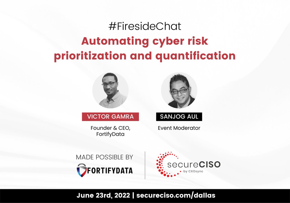 With increasing threats, challenging economic environments, #budget limitations, and cyber talent shortages, how can #security leaders efficiently manage #cyberisk at scale?

#ciso #infosec #cybersecurity #security #data #bigdata #threatprevention #digitaltransformation