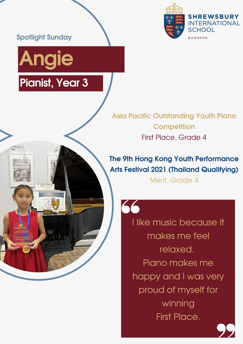 SHCMusic's tweet photo. Happy Spotlight Sunday!
Today we would like to introduce you to Angie, a young musician in Year 3! Angie is always lively and excited in her music lessons whether it be singing, piano or playing the recorder! 
Well done Angie! 👏👏👏
#spotlight #musicatshrewsbury #weareshrewsbury https://t.co/iYDlmzGqfi