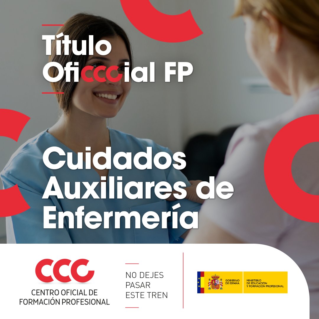 CentroCCC's tweet photo. #FormaciónProfesional
💉Con el #CicloFP de Técnico en #CuidadosAuxiliaresDeEnfermería de #CCC te formarás en una profesión que ocupa el segundo puesto en contratación de Formaciones Profesionales.
📌Más información: https://t.co/2S5ZQGVfEg https://t.co/lBugN692Sq