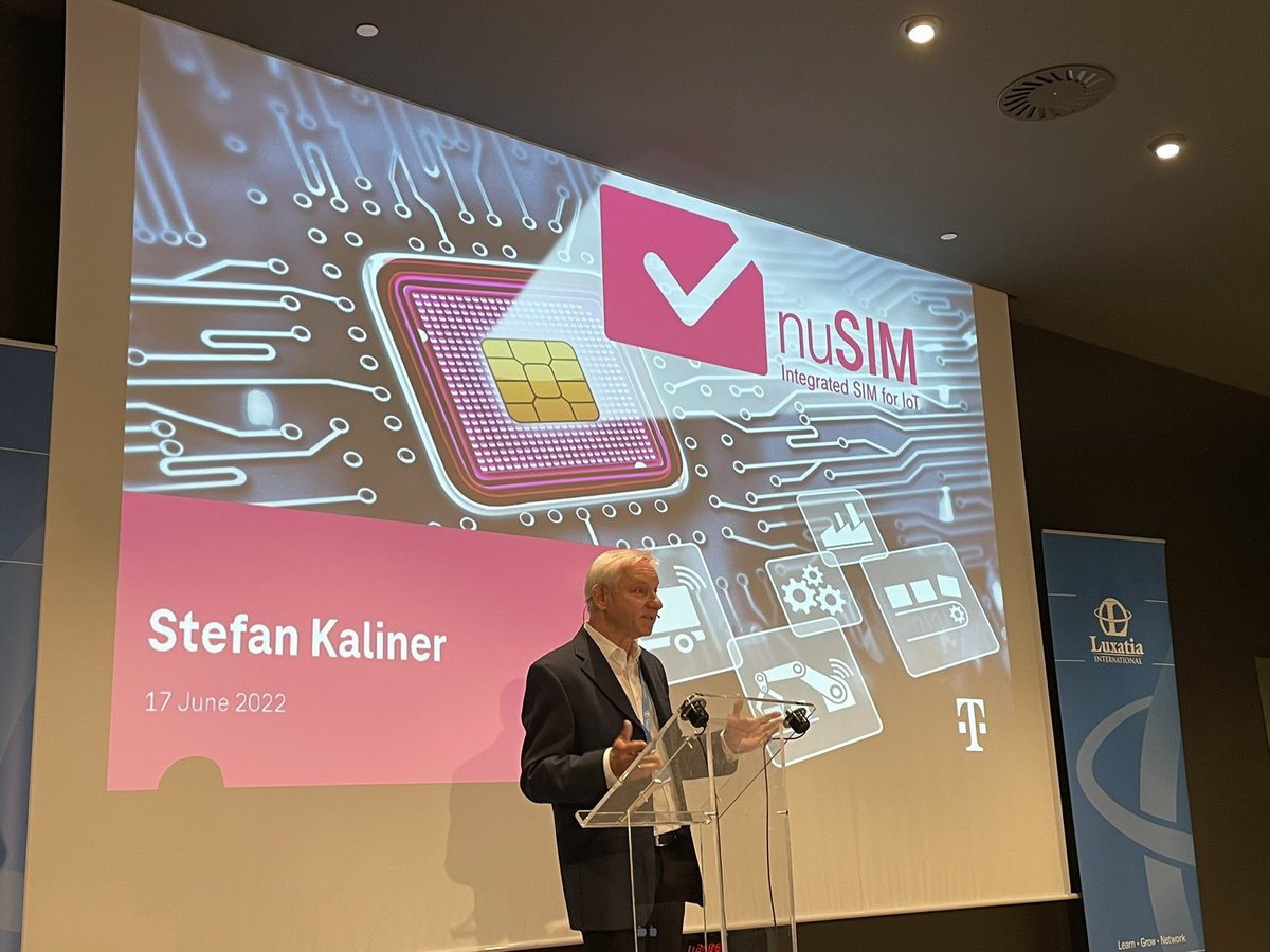 disruptivedean's tweet photo. Back to #esim2022 for the 2nd day
First up today is @DT_IoT talking about #iSIM - which it brands as NuSIM with its own specs & designs https://t.co/OMFwmpP0CP