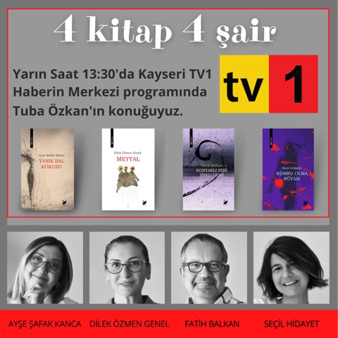 17 Haziran  Kayseri TV1 Haberin Merkezi programında saat 13:30’ da Tuba Özcan’ın konuğuyuz. <a href="/tv1kayseri/">tv1 kayseri</a> <a href="/AnimaYayinlari/">Anima Yayınları</a> <a href="/fbalkan2000/">fatih balkan</a> <a href="/kanca_safak/">Ayşe Şafak Engincan-Kanca</a> #secilhidayet #meyyal #dilekozmengenel #yanıkbalkokusu #konyaklışişeışıklıgemi #kumruolmarüyası