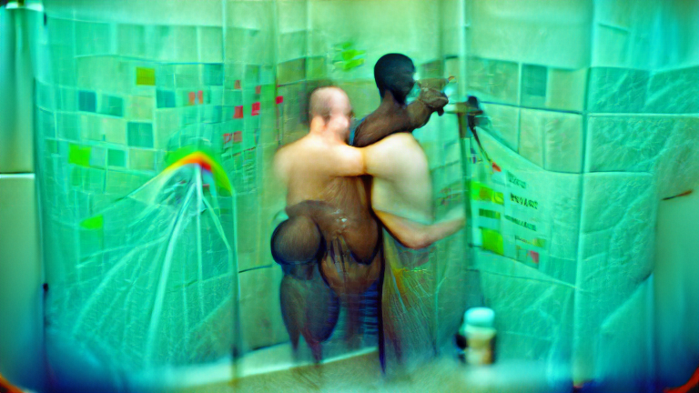 GayAI_'s tweet photo. #GayAI Two men enjoying a shower https://t.co/5E2RgkrxdZ