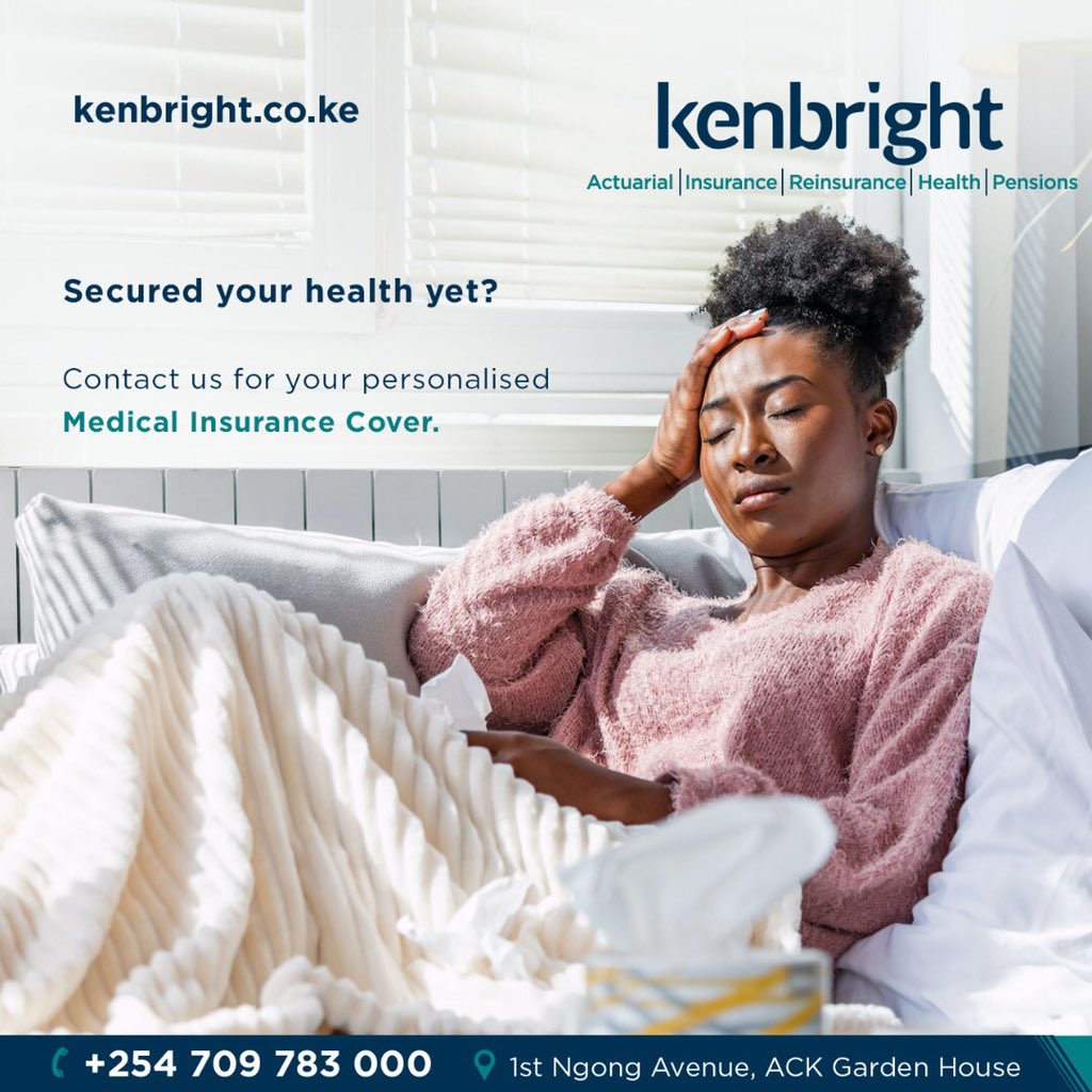 kenbright_ke's tweet photo. Have you secured your health yet? Contact us for your personalized Medical Insurance Cover today!

Visit https://t.co/Mhm0tZ0mLn or call us on 0709 783 000 for yours.

#Kenbright #MedicalInsuranceCover #Healthcover #fridaymorning https://t.co/Wi4eGwp88s