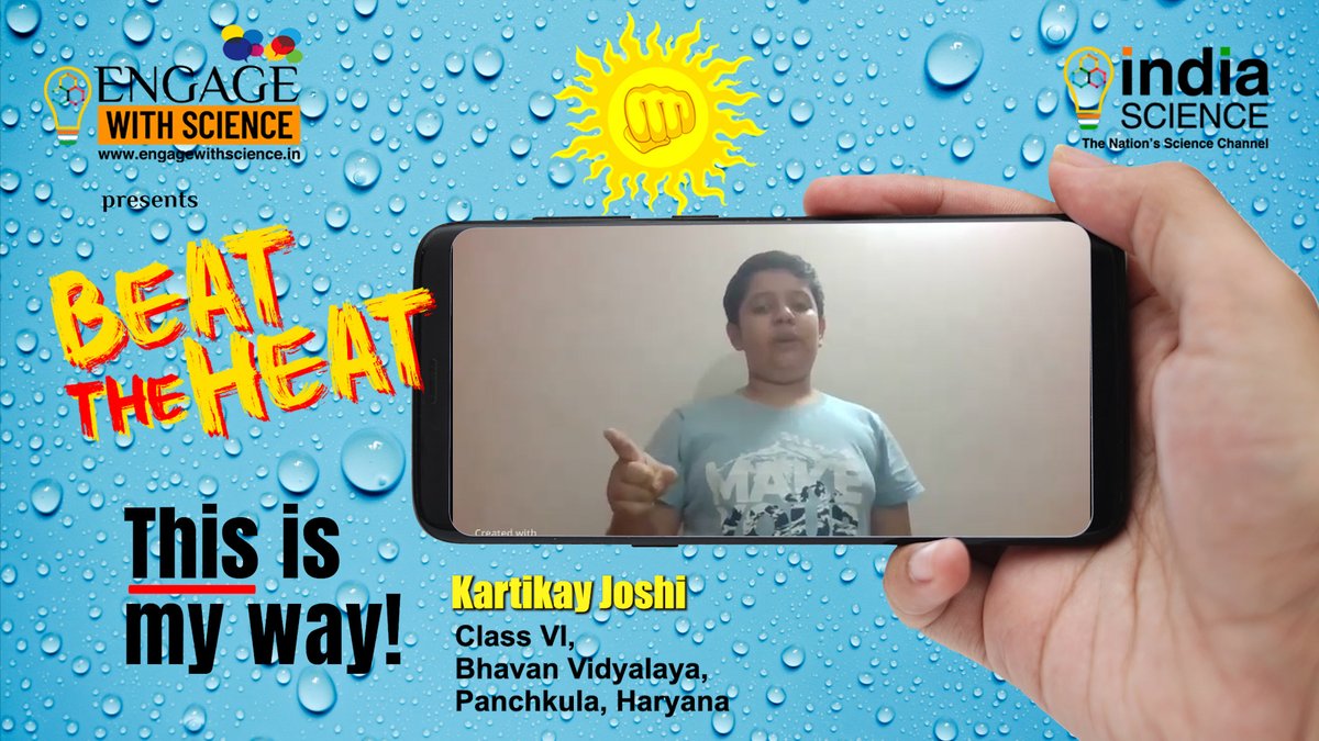 EngageWScience's tweet photo. This is Radhya's idea to beat the heat, what about yours? Share your ideas with us and help others beat this heat.
https://t.co/VdzZfWyuoc
#beattheheat #summer #engagewithscience https://t.co/RYoPqLOcr2