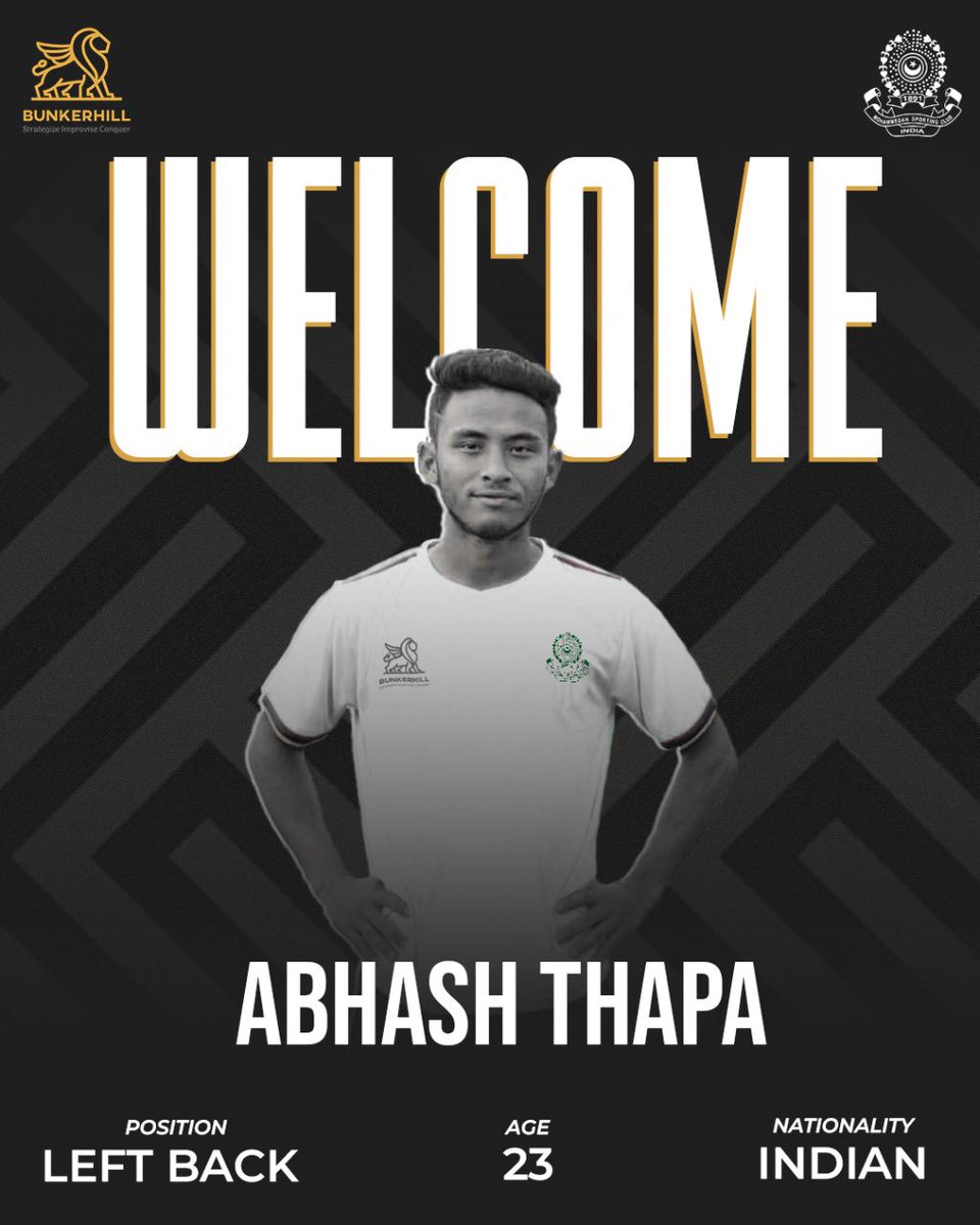 MohammedanSC's tweet photo. ✅DONE DEAL✅
Mohammedan SC have roped in former Real Kashmir FC, Hyderabad FC and East Bengal left back Abhash Thapa for the next two seasons 💪🏻⚫️⚪️
#JaanJaanMohammedan
#TransferAlerts
#2024 https://t.co/gkKIwPq7rG