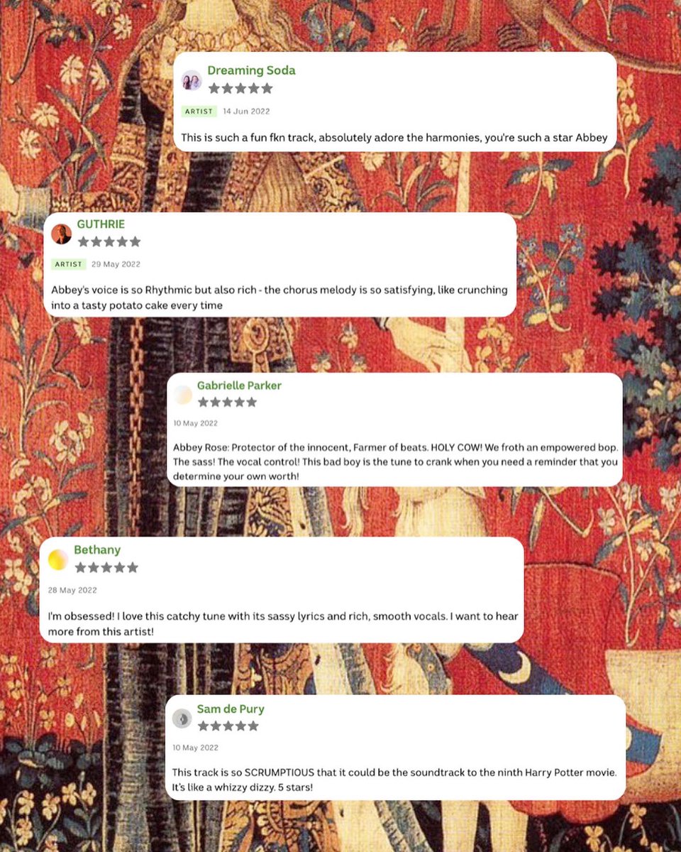 abbeyroseau's tweet photo. This lass would like to say a big medieval thank you to everyone who’s been listening to #ThatsYourProblem, and these lovely people who’ve been reviewing it on @triplejunearthd! 🥁 If you’d like to have your say, you can do it right here: https://t.co/fnZZceI4Mw
⚔️🔮🏰💕 https://t.co/ft7mweiarE