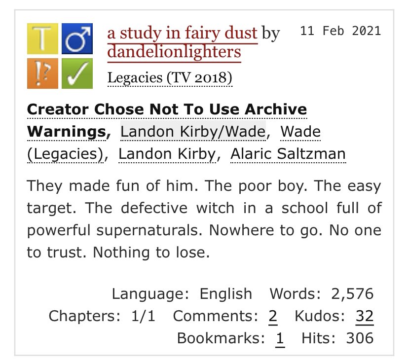 dandelighters's tweet photo. in honor of legacies ending and wade’s 0.5 seconds of screentime in the series finale, here’s my fairy wade fanfic i wrote a while back 🥰 https://t.co/dOyULL9Lxx