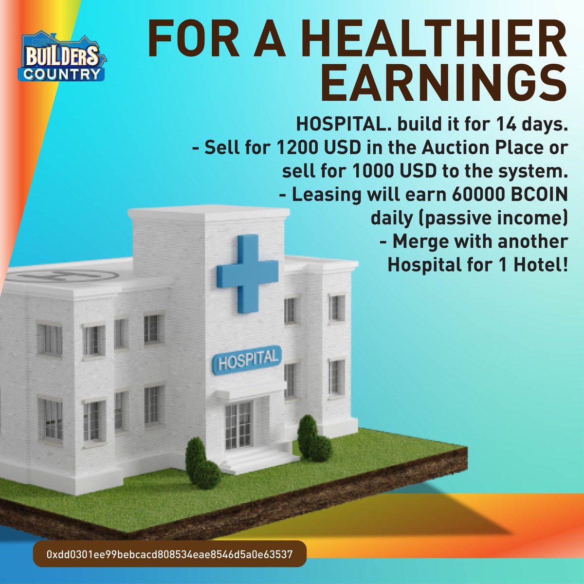 Builders Country: Hospital - treating your earnings for a healthier life! #builderscountry #Build2Earn #build2earn #howtoearnmoneyonline #howtoearn #howtoearnmoney #howtoearnonline #howtoearnmoneyfast #howtoearnextramoney #howtoearnmoneyathome