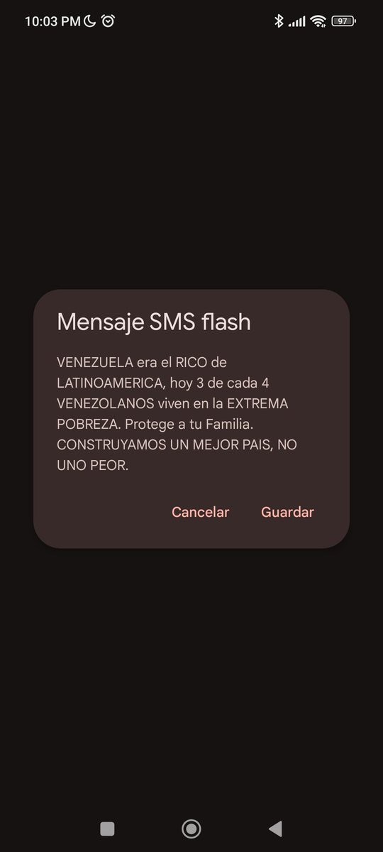 painzon's tweet photo. Alguien me puede explicar quién envía esto??? ....al parecer es directamente el operador celular!!! https://t.co/2mJQbezck6