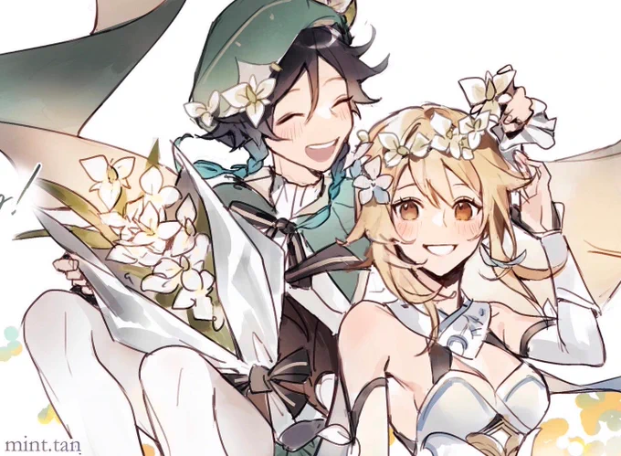 zoomed in ver for smiles✨ 
happy venti day~ 😳💚
-
#venti #genshin #genshinimpact #lumine #原神 #ウェンティ生誕祭2022 