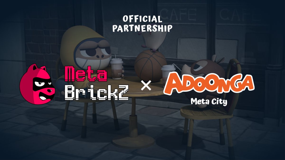 <MetaBrickZ 파트너십>

🤝 파트너십 체결 내용
- 콜라보레이션 NFT 아트워크 협업
- 블록체인 생태계를 위한 마케팅 협업
- 커뮤니티 활성화를 위한 교류
- 양사간 이벤트 진행

🔗 About
Website: metabrickz.com

🎁 이벤트
gleam.io/competitions/J…

💁‍♀️ 정보
medium.com/@adoonga_metac…