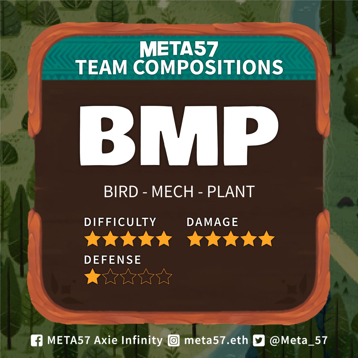 Meta_57's tweet image. Ever wanted to deliver the attacks of the Bird Mech Plant team? META57’s got you! 😉

Join META57 now and bring out your best with our outstanding team compositions! The team is waiting for you! 🙌

Apply now, experienced players!
tinyurl.com/meta57-axie-sc…

#AxieInfinity
#P2E
