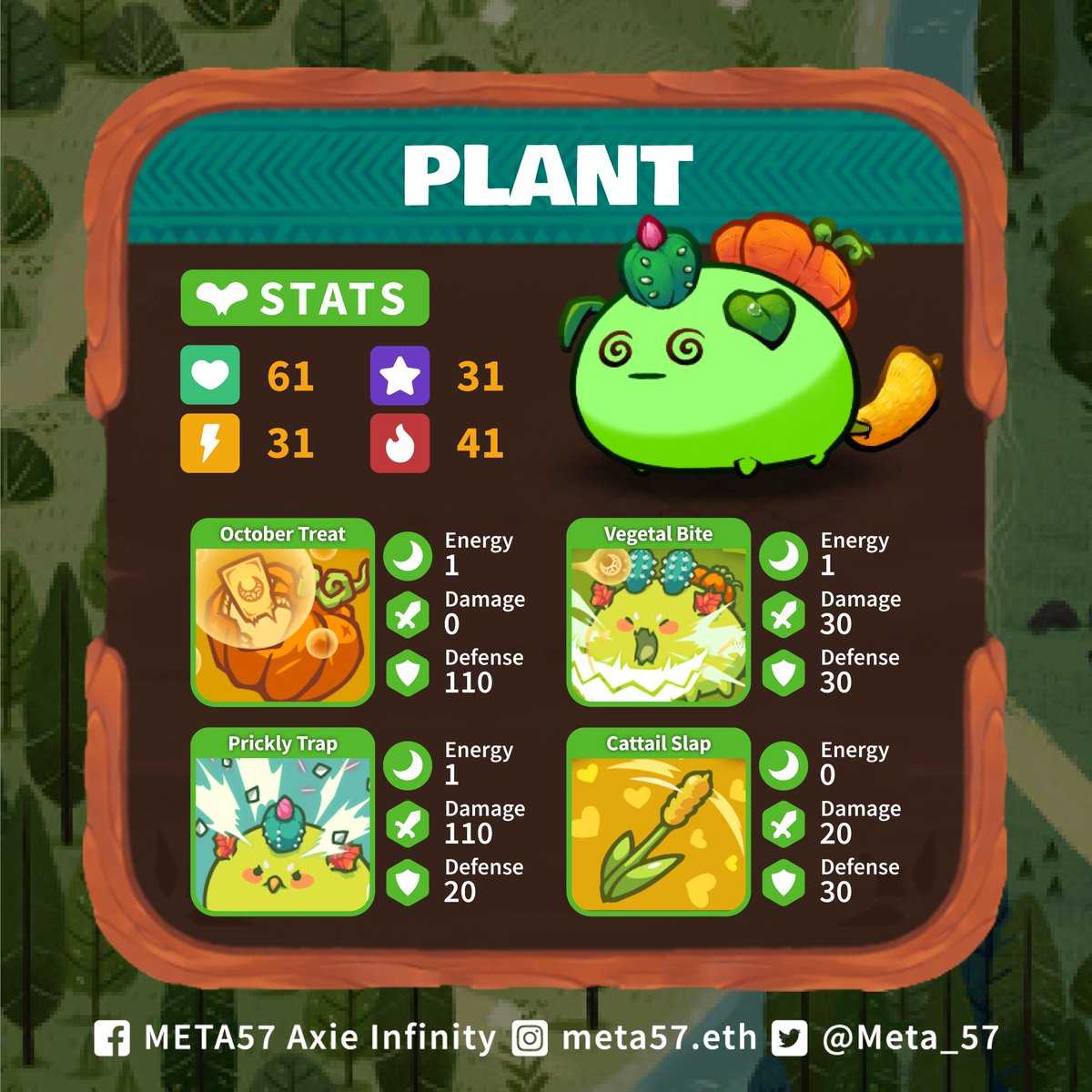 Meta_57's tweet image. Ever wanted to deliver the attacks of the Bird Mech Plant team? META57’s got you! 😉

Join META57 now and bring out your best with our outstanding team compositions! The team is waiting for you! 🙌

Apply now, experienced players!
tinyurl.com/meta57-axie-sc…

#AxieInfinity
#P2E