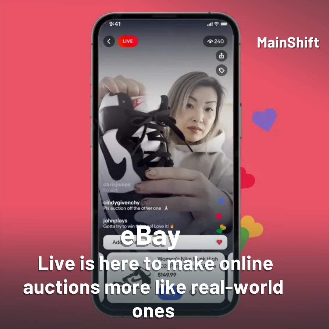 eBay Live is here to make online auctions more like real-world ones

eBay bid it at five dollar now six, can I get it seven 
dollar now seven

#mainshift
#eBay #eBayLive #ebaynews #ebayplatform #ebayliveplatform #news