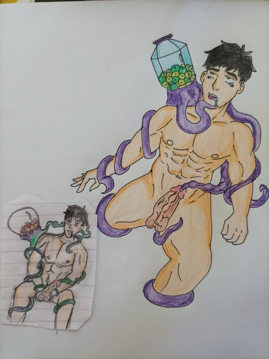 Craptop is still dead so it's still paper doodling for me, found an old notebook of really old art and redid one ( I was got cross eyed when doing the line art and fricked up 🤧 )