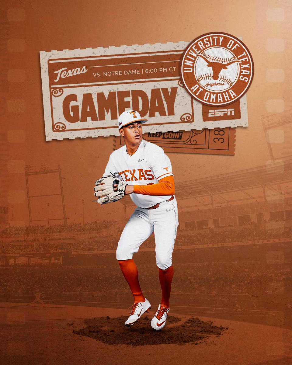 TexasBaseball's tweet photo. Game Day in Omaha! 

https://t.co/6hoBNsLOs3

#HookEm https://t.co/vMW5MwOJpK