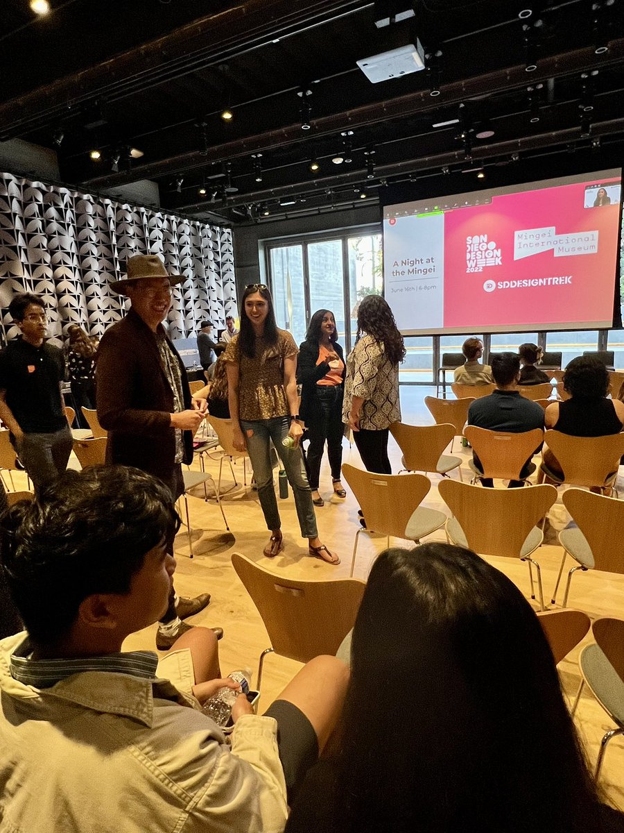 Happy faces all around tonight at the @MingeiMuseum! Thank you to everyone who came and our sponsors <a href="/classy/">classy</a> <a href="/CXpertsInc/">CXperts</a> <a href="/DesignForwardSD/">Design Forward</a> <a href="/ecoATM/">ecoATM</a> <a href="/ResMed/">Resmed</a> <a href="/ShowImaging/">Show Imaging</a> and <a href="/ServiceNow/">ServiceNow</a> 🎉 

Check out our IG Stories for all the highlights: instagram.com/sddesigntrek/ #sddesigntrek2022