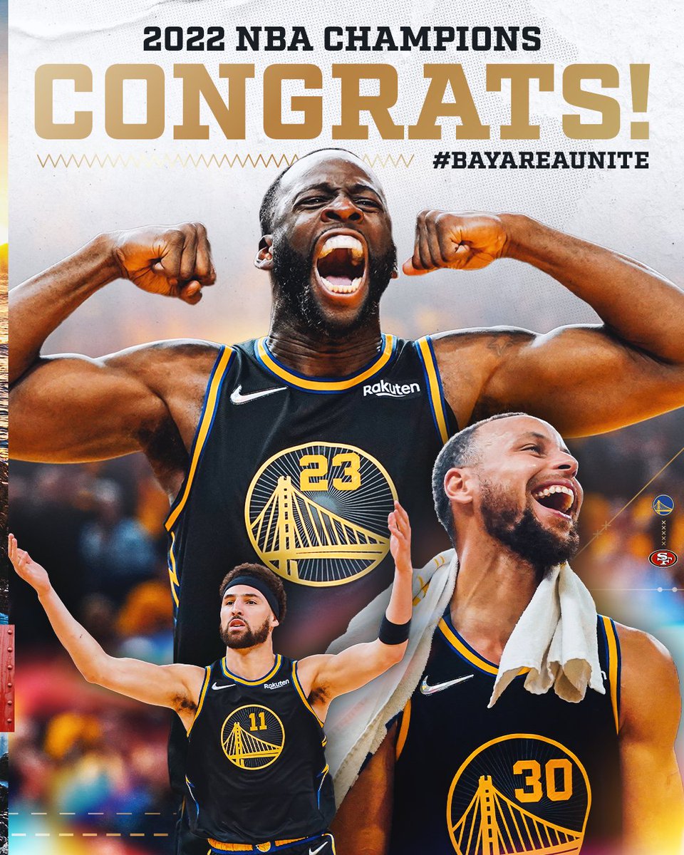 Congratulations to the 2022 NBA Champion @warriors! 🏆

#GoldBlooded x #BayAreaUnite