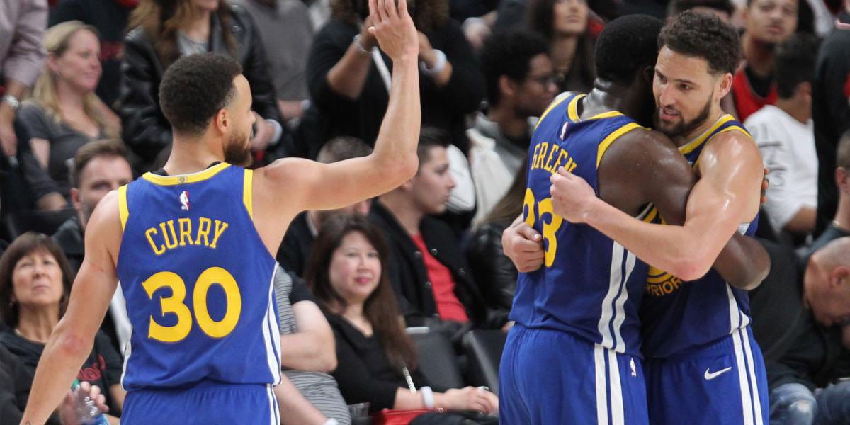 Active players to win 4 NBA Titles: 

LeBron James 
Steph Curry 
Draymond Green 
Andre Iguodala
Klay Thompson