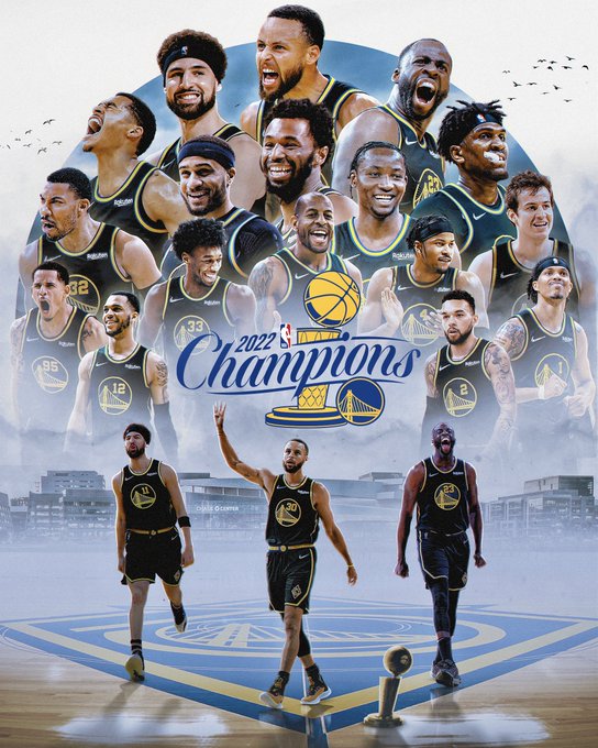 diegolballester's tweet photo. #GoldenState es el campeón de la temporada 2021/22 de la #NBA! Hoy selló la serie ante Boston por 4-2 con un Stephen #Curry brillante (MVP).
Es el séptimo título en su historia y el 4° en las últimas 8 temporadas. https://t.co/HmURxn3Guf