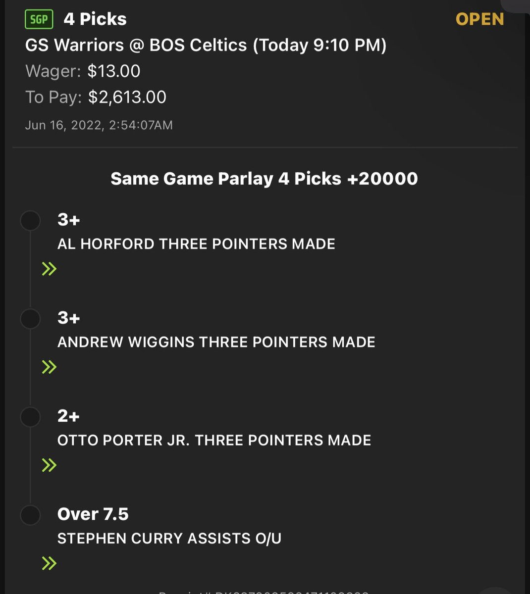 diesel1818's tweet photo. Worst bad beat of the night. I swear he had 8 assists but one wasn’t counted for some reason. I’m sick. @DKSportsbook @NBA @ESPNNBA @NBATV @NBAonTNT #badbeat @BadBeatSociety #DraftKings  #Curry @warriors @celtics https://t.co/ayN5iXk2HS