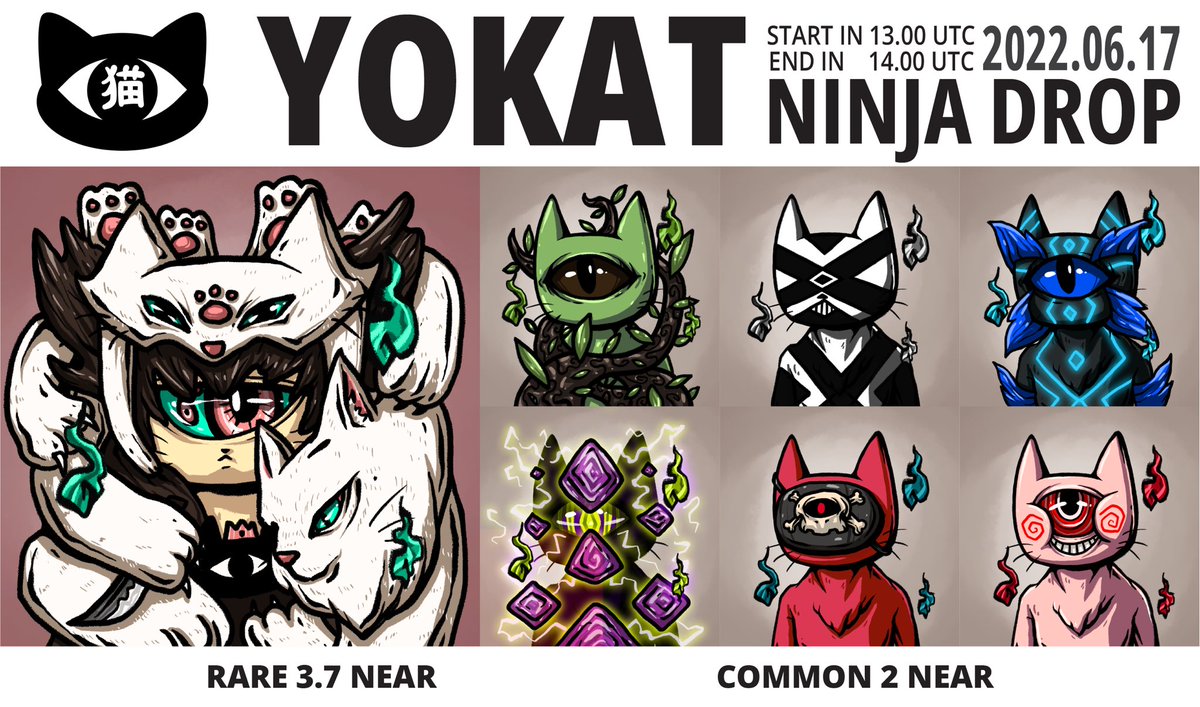 yokat_op's tweet photo. 🥷🏻YOKAT NINJA DROP🥷🏻

💥13:00-14:00 UTC💥 
On discord : https://t.co/hkPzEy1N8V 

#NEARProtocol #PARASnft #SolanaNFT #nearNFTs #NFT https://t.co/UR5qMTE4vO