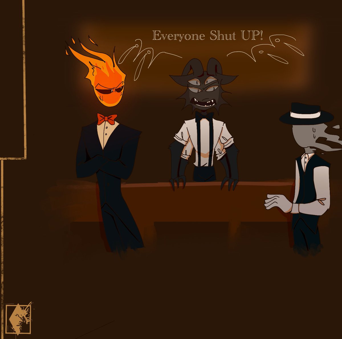 Tera86190947's tweet photo. Here’s comic of Original characters.
Fire man [filmflame]
Smoke dude [Smoke man]
Bartender[Rune and ren] [conjoined Twins]

I didn’t add much detail because it was just for fun!
#OriginalCharacter #Oc #Oc’s #OriginalCharacters #digitalArt 
#Art #originalA https://t.co/R3OXTpHNUc