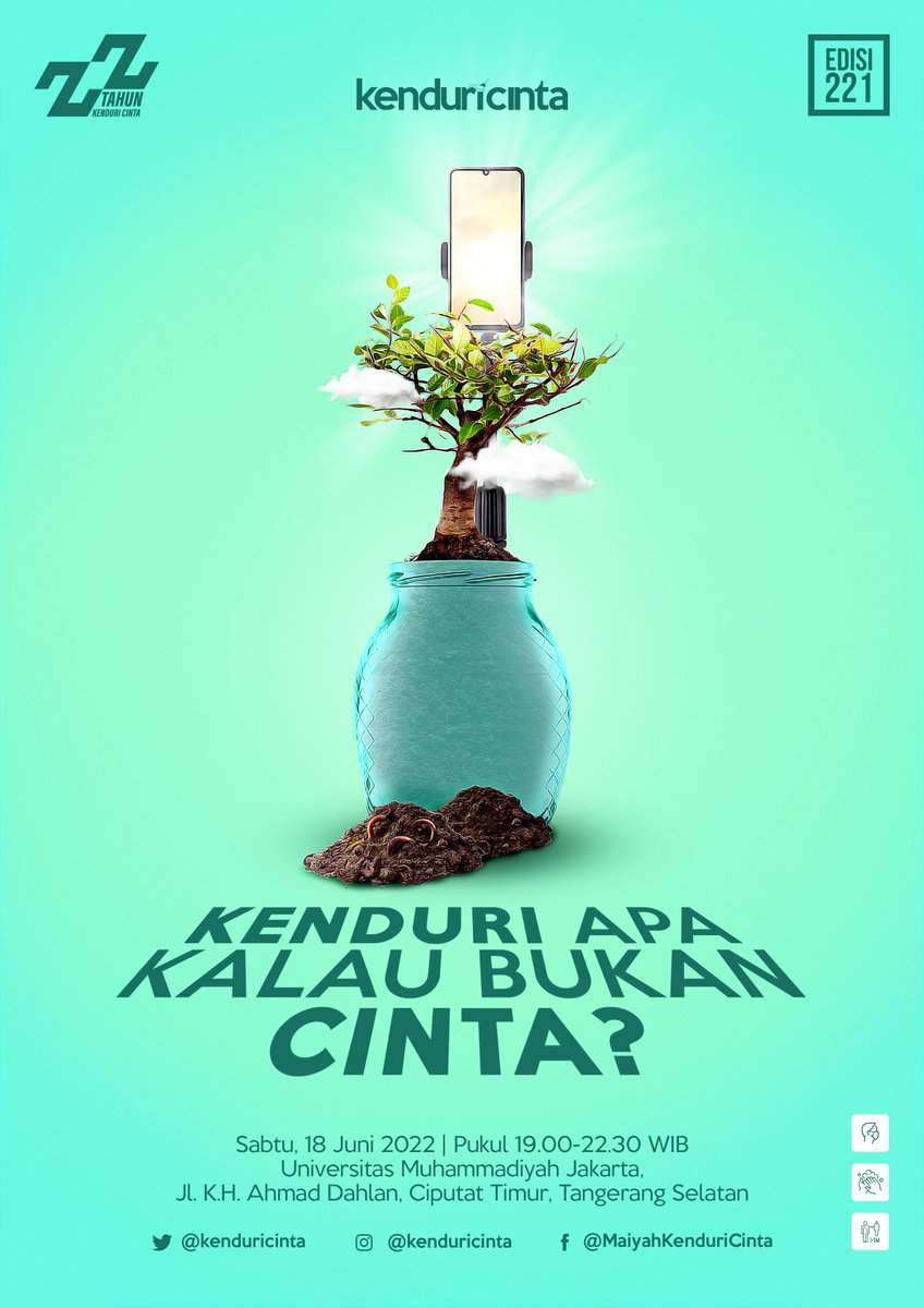 kenduricinta's tweet photo. Majelis Masyarakat Maiyah: 22 TAHUN KENDURI CINTA | KENDURI APA KALAU BUKAN CINTA? | 18 Juni 2022, 19.00-22.30 WIB | Universitas Muhammadiyah Jakarta, Jl. K.H. Ahmad Dahlan, Ciputat Timur, Tangerang Selatan #KCJuni #22TahunKenduriCinta #Maiyah https://t.co/sq2Kp95Wk0