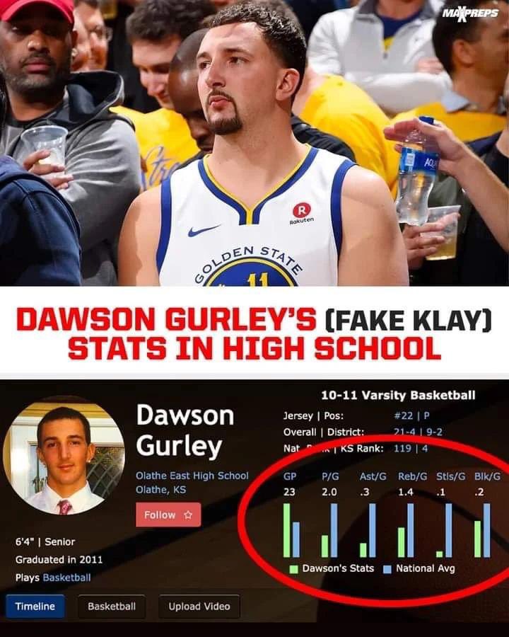 JonyBeats's tweet photo. @BigDawsTv bro they pulled #FakeKlays high school stats I’m ☠️😂😂😂 #freefakeklay https://t.co/SZqXf5xmtY