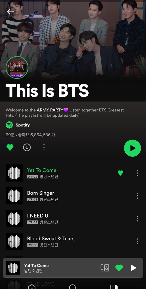 #SpotifyARMYDay1
#7DayARMYParty