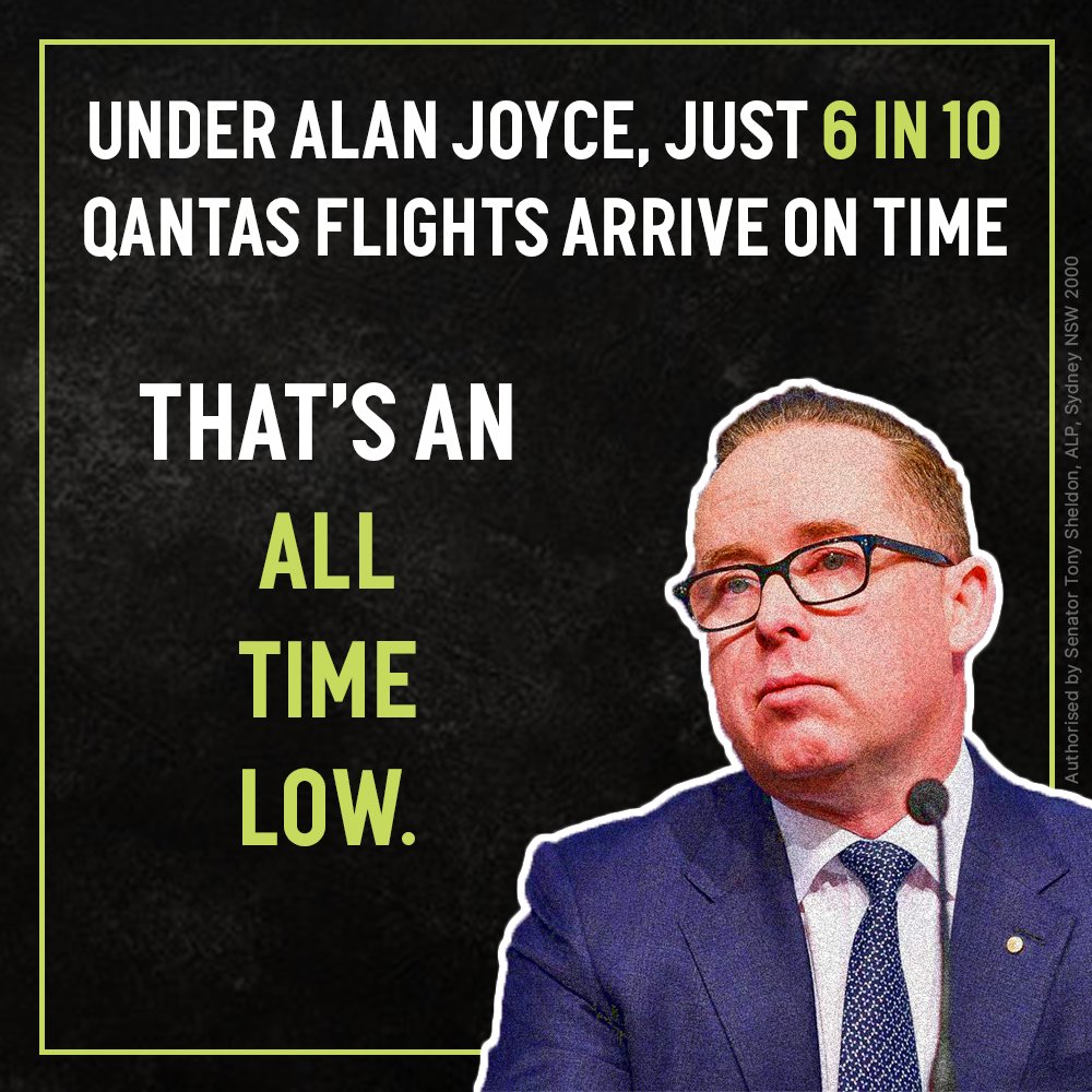 TonySheldonNSW's tweet image. The only thing Qantas is able to deliver in a timely and reliable fashion these days is Joyce’s annual bonus.
