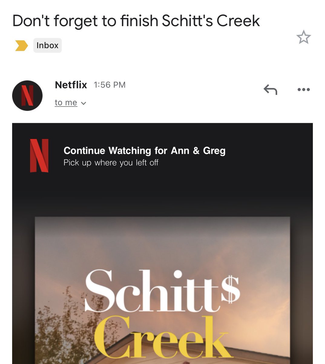 This is an unnecessary email. As if I’d forget on my 14th time through.